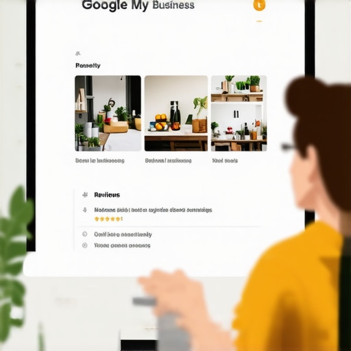 Richmond business owner optimizing Google My Business listing with photos and reviews.