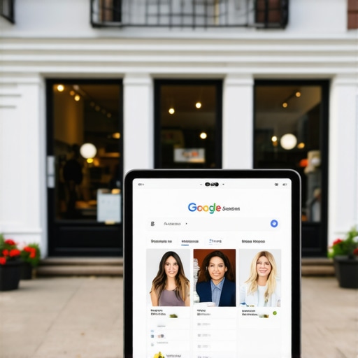 Richmond storefront with Google My Business profile on a tablet.