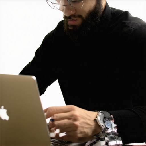 Local Business Owner Optimizing GMB Profile in Richmond Richmond business owner updating GMB profile on laptop and smartphone