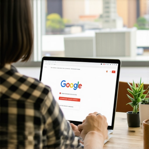 Person working on Google My Business profile with Richmond landmarks