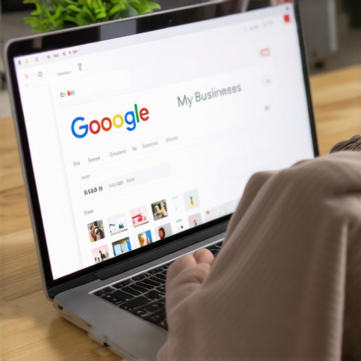 Person updating Richmond Google My Business listing on laptop