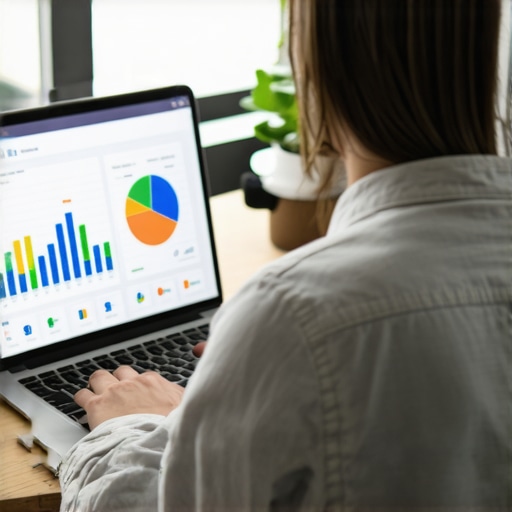 Business owner analyzing SEO data on a laptop for local Richmond rankings.