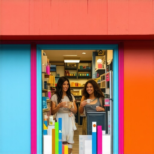 Vibrant storefront of a Richmond business with happy customers inside.
