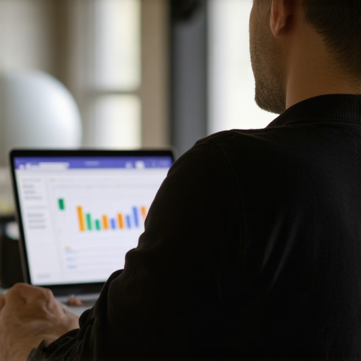 Analyzing Local SEO Data in Richmond Business owner reviewing SEO analytics on a laptop for Richmond