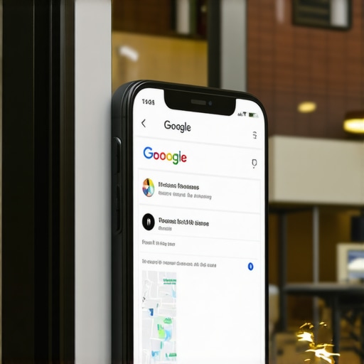 A shopper viewing a Richmond shop's Google Business profile on a smartphone.