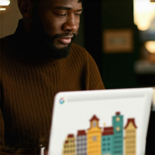 Business owner updating Google profile with Richmond landmarks