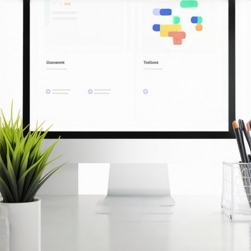 SEO tools workspace A workspace with multiple screens showing graphs and SEO platforms to signify local SEO management tools.