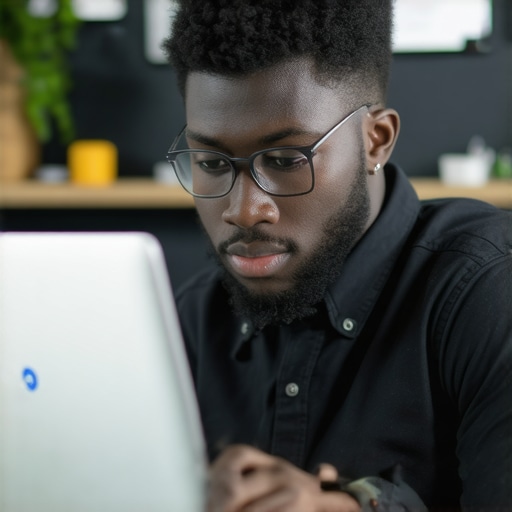 Person editing a local Richmond business profile on Google My Business on a laptop.