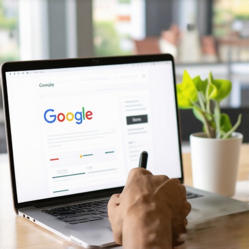 Person reviewing local SEO profile with Richmond landmarks